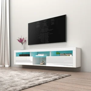.TV228 Floating TV Stand with LED White