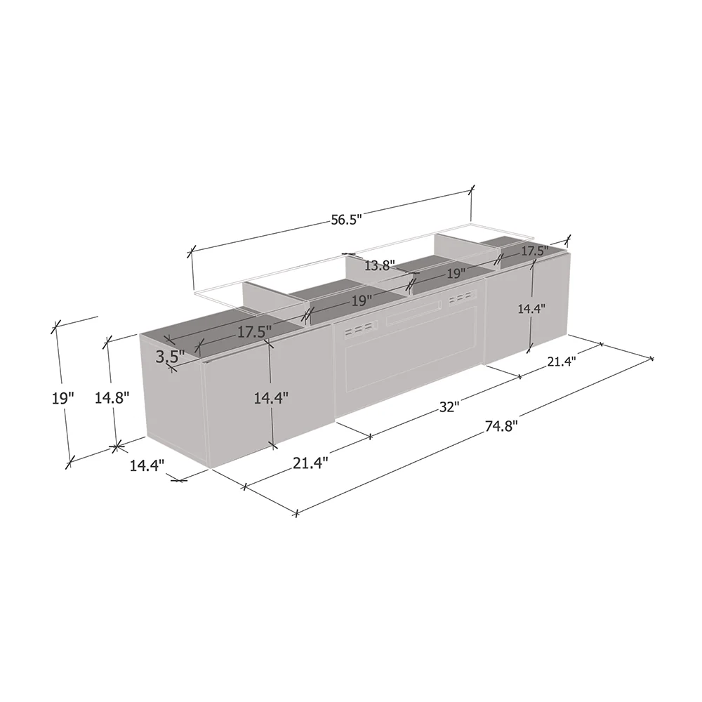 TV802 White with Fireplace - Image 4