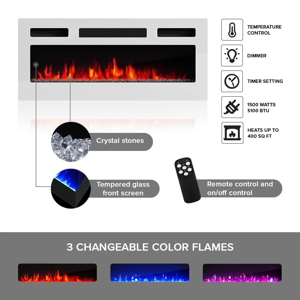 TV802 White with Fireplace - Image 5