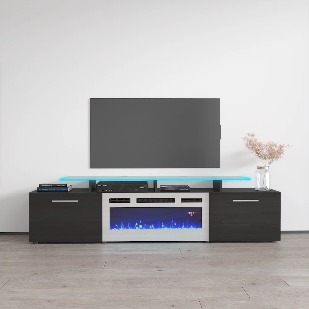 TV802 Black with Fireplace - Image 2