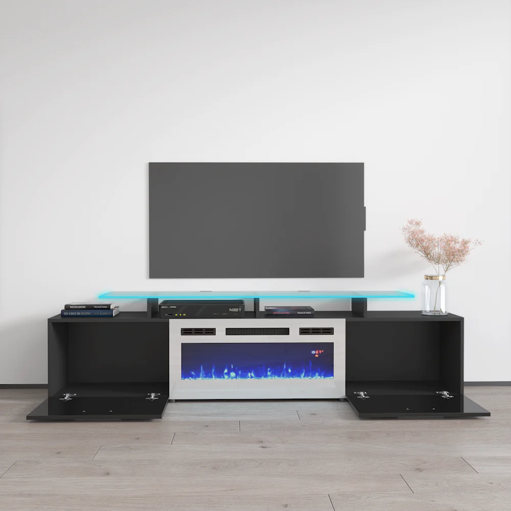 TV802 Black with Fireplace - Image 5